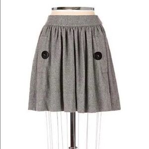 Anthropologie Taikonhu A-line Skirt Wool & Cashmere Button Detail Size 8 Lined